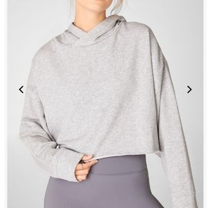 Brisa Cropped Raw Edge Hoodie